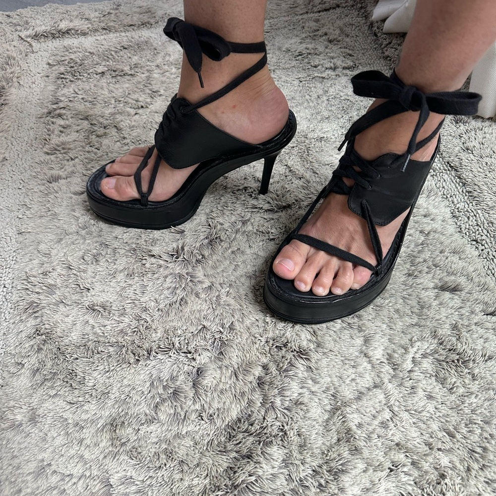 Ann demeulemeester lace up high heals
